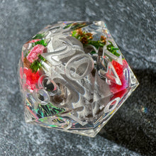 Load image into Gallery viewer, Find Familiar (Red w/ Cat Skull) Oversized d20
