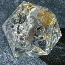 Load image into Gallery viewer, Find Familiar (Bone w/ Cat Skull) Oversized d20
