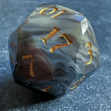 Load image into Gallery viewer, Storm Marble Starcut d20
