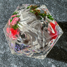 Load image into Gallery viewer, Find Familiar (Red w/ Cat Skull) Oversized d20

