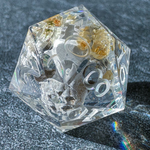 Find Familiar (Bone w/ Cat Skull) Oversized d20