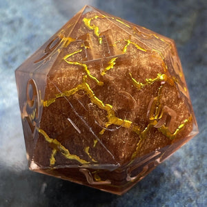 Golden Ground (Kintsugi) Oversized d20