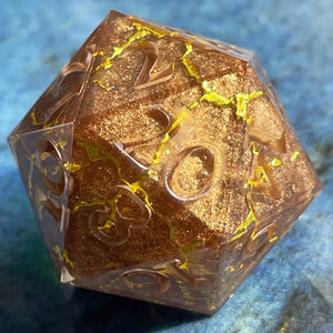 Golden Ground (Kintsugi) Oversized d20