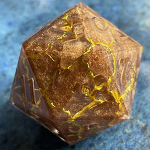 Load image into Gallery viewer, Golden Ground (Kintsugi) Oversized d20
