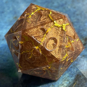 Golden Ground (Kintsugi) Oversized d20