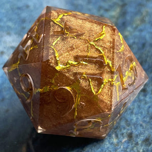 Golden Ground (Kintsugi) Oversized d20
