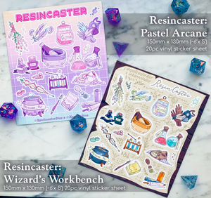 Resincaster: Wizard's Workdesk Vinyl Stickersheet