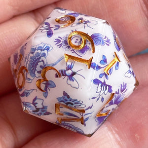 Gilded Delft Oversized d20