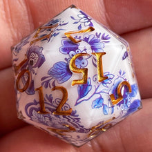 Load image into Gallery viewer, Gilded Delft Oversized d20
