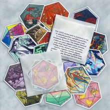 Load image into Gallery viewer, 20d20 Transparent Vinyl Sticker Pack - All 20 Designs
