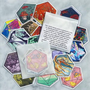 20d20 Transparent Vinyl Sticker Pack - All 20 Designs