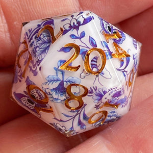 Gilded Delft Oversized d20