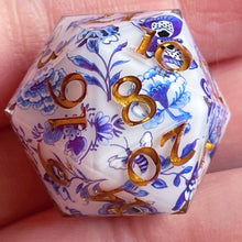 Load image into Gallery viewer, Gilded Delft Oversized d20
