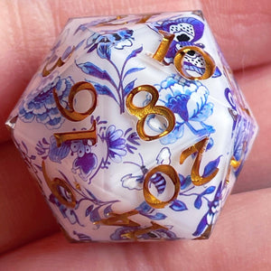 Gilded Delft Oversized d20